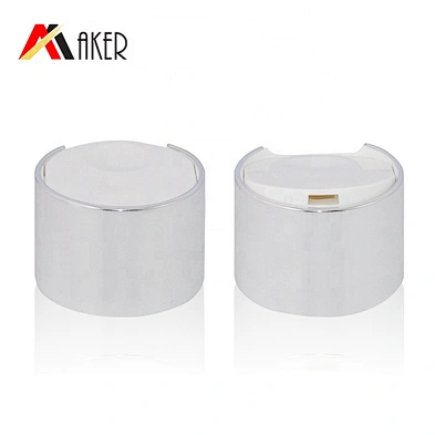 Wholesale aluminum cover round silver color 24/410 plastic disc top cap for bottle