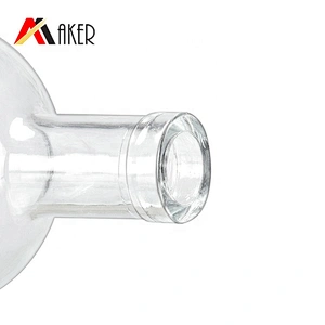 2020 New arrival hot design empty clear 750ml boston round shape glass wine bottles with cork