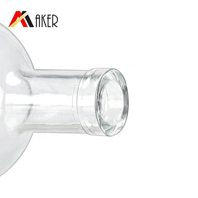 2020 New arrival hot design empty clear 750ml boston round shape glass wine bottles with cork