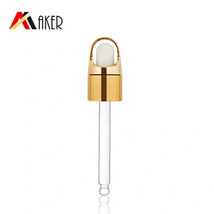 Hot selling 18mm gold aluminum covered essential oil dropper cap glass dropper cap flower basket type