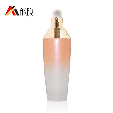 Wholesale stock Painted pearl color oval 30g 50g 100g 120g cosmetic glass lotion bottle with gold cream pump