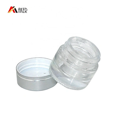 Custom transparent round 5ml small mini cosmetic cream glass jar with lid