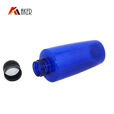 Custom 100ml Cobalt Blue PET Plastic Biodegradable Lotion Bottles with Inner Plug and Screw Cap