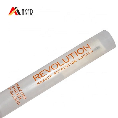 Custom round clear liquid lip blam tube packaging empty cosmetic plastic lip gloss tube with screw cap