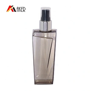 China factory semi transparent square 100ml PETG plastic spray bottle with mist sprayer for skin care