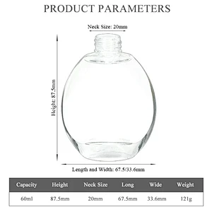 OEM Custom Wholesale High Quality Luxury Cosmetic Empty Continous 60ml Mini Perfume Glass Spray Bottle