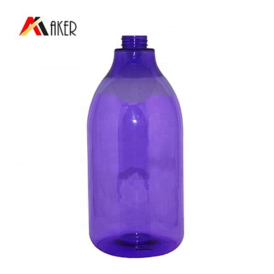 Factory price empty purple round 2l plastic pet shampoo bottle manufacturer with lotion pump