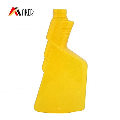 Facoty price custom shape yellow 500ml empty PET plastic bottle for liquid detergent