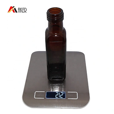 Wholesale 100ml mini square amber cooking olive oil glass bottle with aluminum screw cap and inner seal