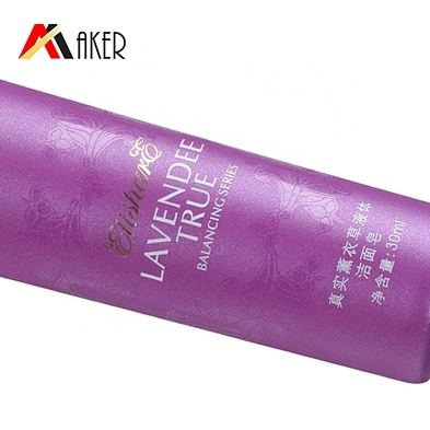 30ml empty purple ldpe squeeze face cleaner cosmetic tube with screw lid