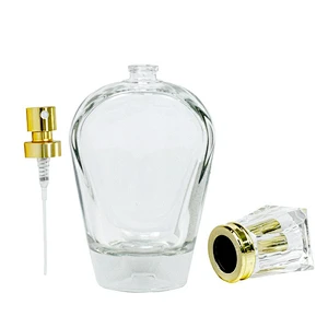 French empty classical 100ml transparent glass mist spray pump perfume bottle