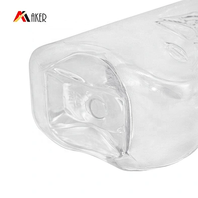 China supplier empty 350ml clear unique square pet plastic shower gel bottle with silver alumite covered lotion pump