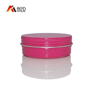 Wholesale price 60ml pink empty metal aluminum cosmetic jar with lid