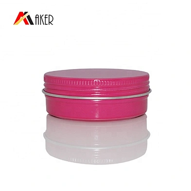 Wholesale price 60ml pink empty metal aluminum cosmetic jar with lid