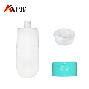 Unique oval white 130ml empty PE plastic cosmetic sunscreen lotion bottle with flip top cap and inner plug