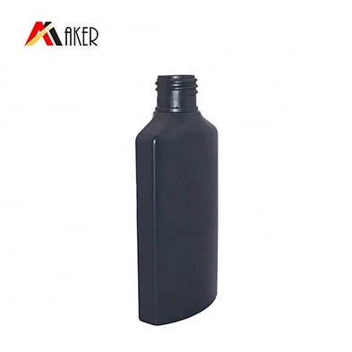Empty China Manufacturer 200 ml Flat Black PE Plastic Bottles Lotion Shampoo Bottle Wholesale