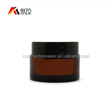 Wholesale cylinder cosmetic 20ml 30ml 50ml 100ml amber cream glass jar with lid