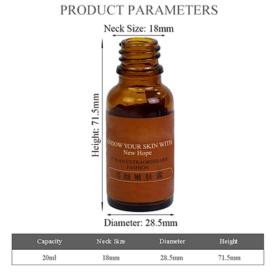 amber black 15ml 20ml personal care glass packaging skin care serum dropper hot stamping label glass bottle