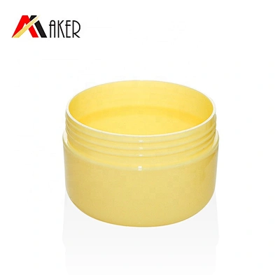 Small MOQ PP 100g yellow round plastic cosmetic packaging cream jar with screw cap