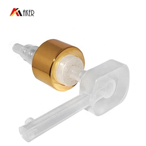 China manufacturer clear 28/410 gold aluminum covered plastic lotion pump