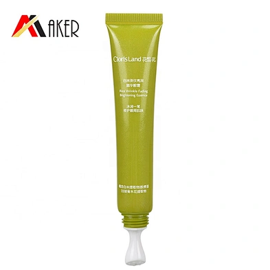 Round 15g Massage Applicator Eye Essence Cream Tube Green Empty Pearl Cosmetic Packaging Plastic 15ml Tube with Screw Cap
