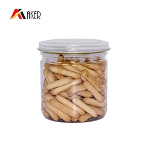 Factory supply wholesale 450ml food grade clear PET plastic cookie jar