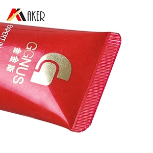 Custom round red 20g aluminum laminated plastic cosmetic cream packaging tube with hot stamping logo
