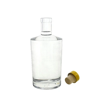 Wholesale Custom Logo Luxury Lable Transparent 750 ml Empty Wine Glass Bottles with Cork
