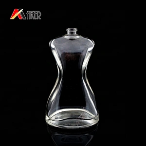 Wholesale clear color women shaped empty 100 ml glass perfume spray bottle