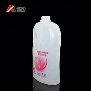 China supply empty special shape 1000ml HDPE plastic shower gel body lotion bottle with handle