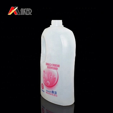 China supply empty special shape 1000ml HDPE plastic shower gel body lotion bottle with handle