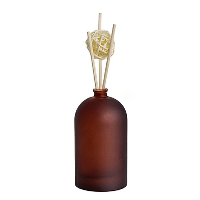 2021 New design frosted amber and brown car diffuser bottle with rubber cork stopper