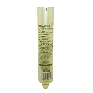 60ml LDPE plastic cosmetic hand cream tube packaging with silver aluminum covered screw cap