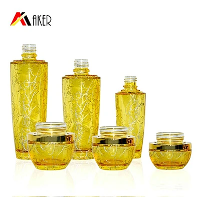 wholesale 20g 30g 50g 50ml 100ml 120ml cosmetic glass bottle sets glass jar for skincare face cream lotion bottle