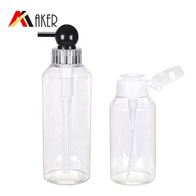 luxury 500ml transparent PET plastic empty cosmetic shampoo lotion bottle with lotion pump
