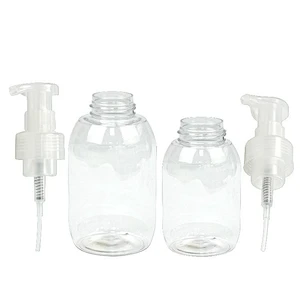 in stock white transparent foam bottle clear shampoo shower gel pet bottle