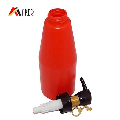 Nice design wholesale price empty red HDPE plastic shampoo bottle 500ml with pump dispenser