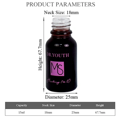 empty 15ml matte black beautiful cosmetic essential oil packaging serum skin care glass dropper bottle