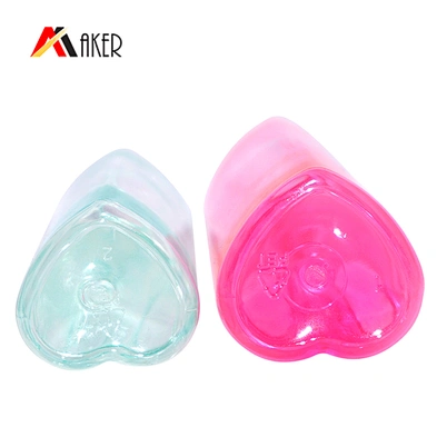 heart shaped semi transparent 100ml 200ml plastic pet shower gel baby shampoo bath body lotion bottle