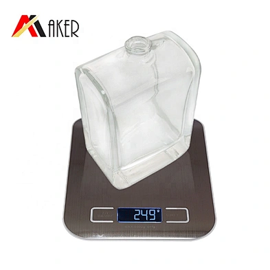 100ml empty clear square crystal glass perfume bottle with aluminum mist sprayer