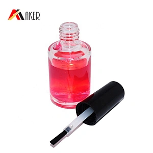 wholesale makeup empty round 15ml cosmetic glass nail polish bottle with brush