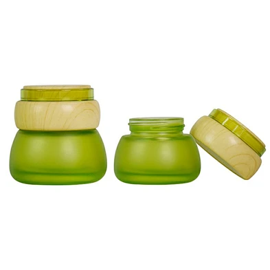 factoty custom luxury personal care jar and bottle skin care packaging lotion cream glass wood jar and bottle