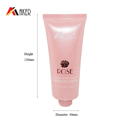 Factory price wholesale pink 100ml plastic cosmetic cream massage tube packaging