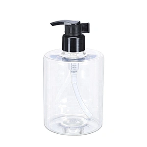 500ml empty round PET plastic clear hand wash sanitizer bottle shampoo lotion bottle