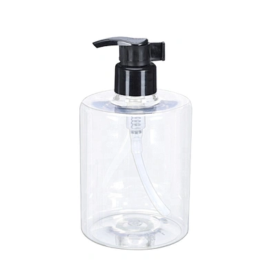 500ml empty round PET plastic clear hand wash sanitizer bottle shampoo lotion bottle