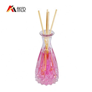 Wholesale empty 50ml engraving fragrance cosmetic aroma reed diffuser glass bottle