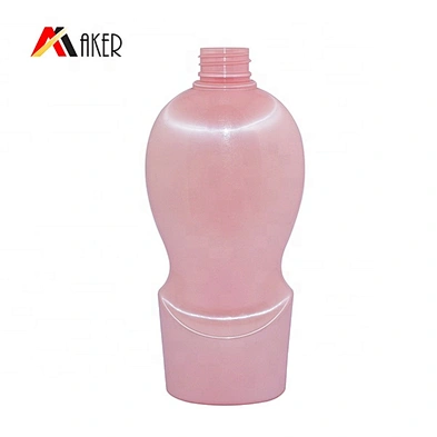 Wholesale 400ml empty pink color PET plastic shampoo bottle design with lotion pump