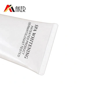 Empty round white 100ml cosmetic LDPE plastic face wash cream packaging tube with flip top lid