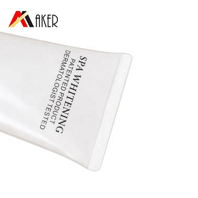 Empty round white 100ml cosmetic LDPE plastic face wash cream packaging tube with flip top lid