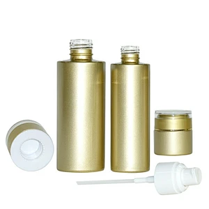 luxury glass bottle set 20ml 40ml 60ml 80ml 100ml 120ml gold custom glass personal care packaging skin care glass bottle set